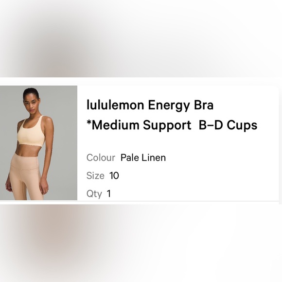 Lululemon energy bra pale linen - Picture 2 of 5